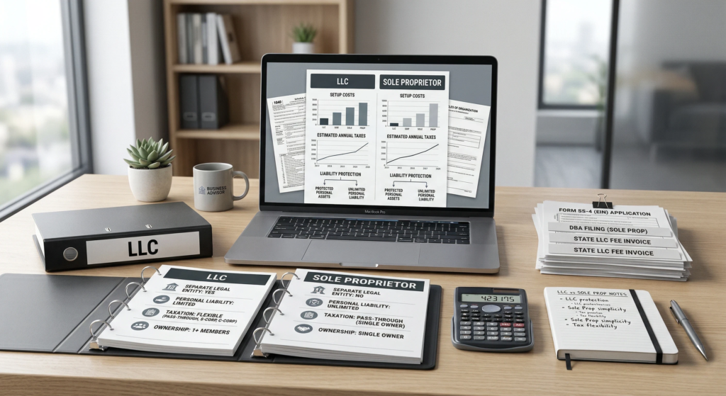 LLC vs sole proprietor tax differences