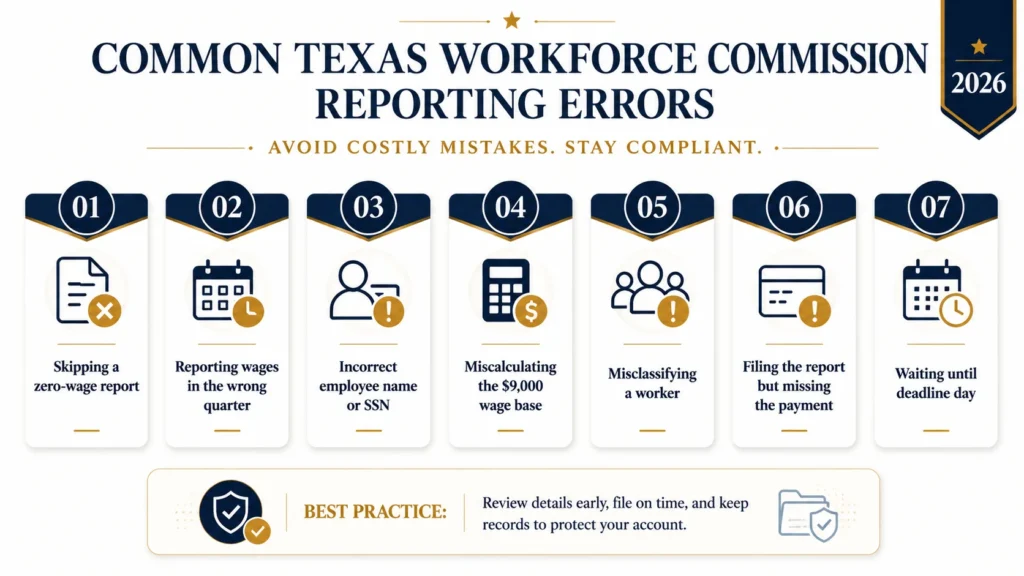Common Texas Workforce Commission reporting mistakes to avoid